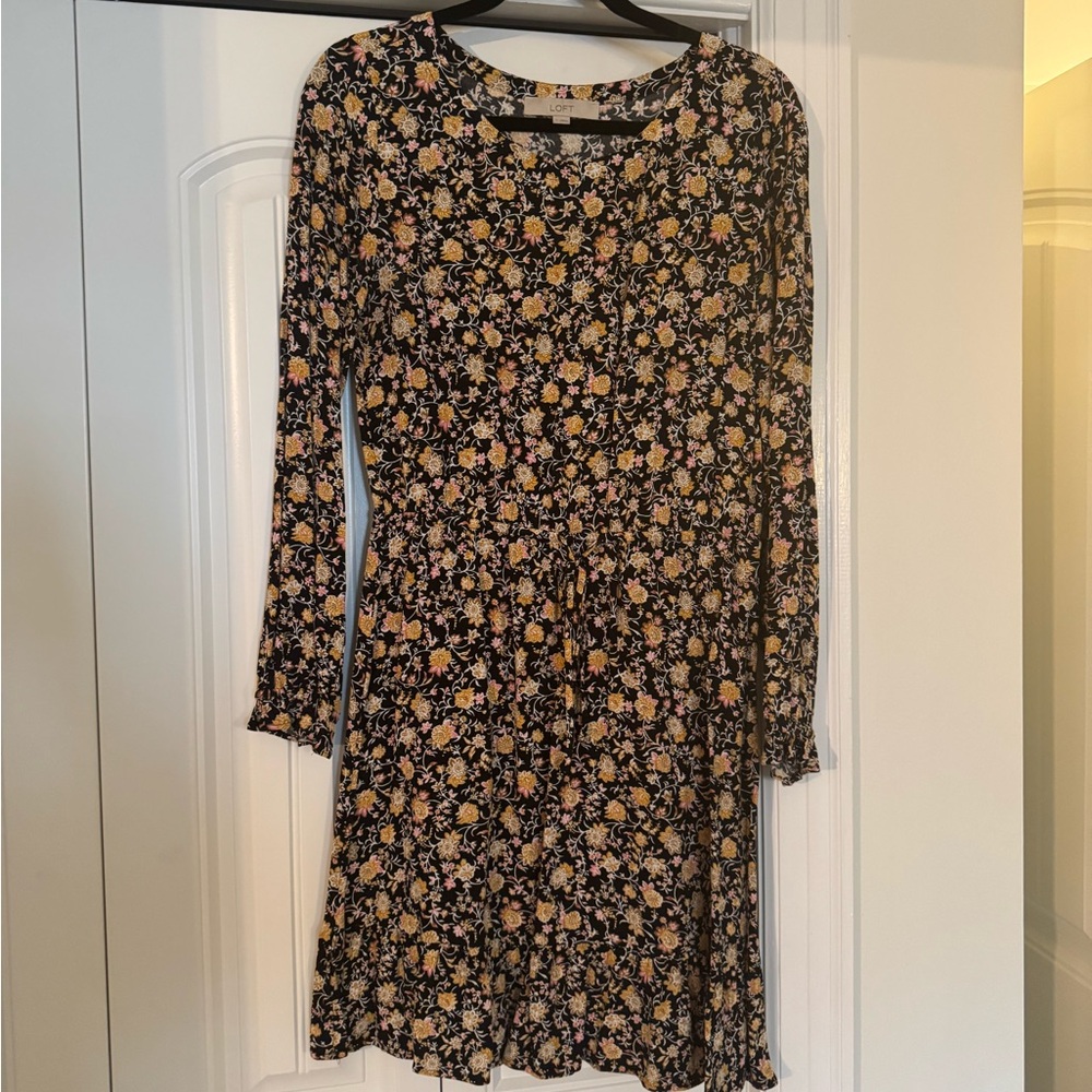 LOFT Floral Long Sleeve Dress